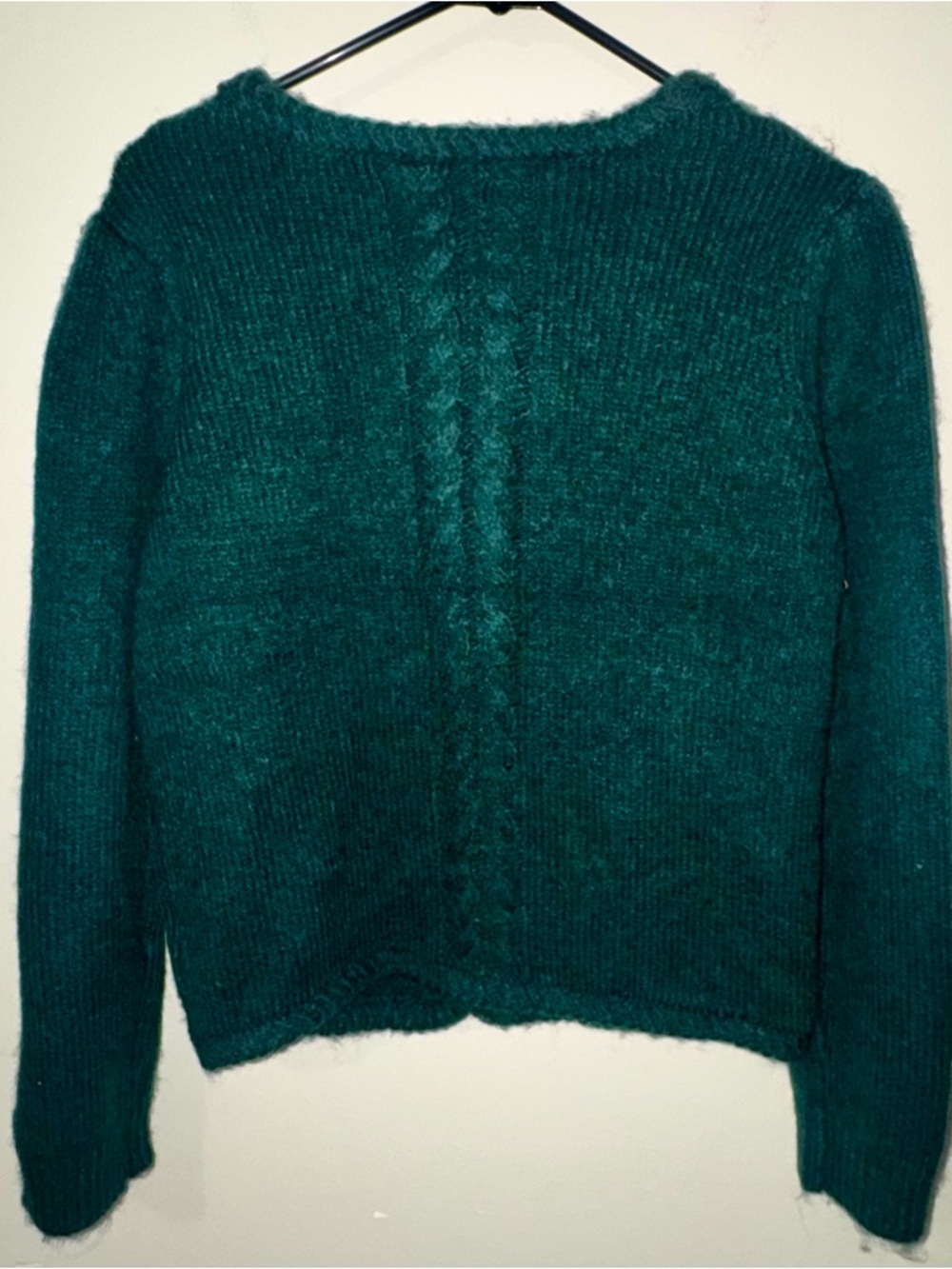 NWT Joie Emerald Green Cable Knit Cardigan with Gold Buttons - Picture 9 of 11